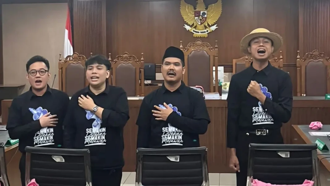 Delpedro Cs dalam pembacaan putusan hakim di PN Jakarta Pusat