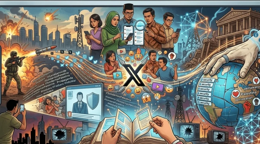 Ilustrasi perang narasi di media sosial