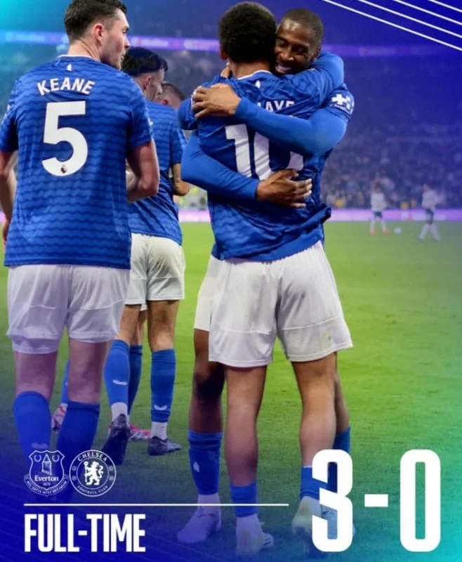 Everton sukses mengalahkan Chelsea dengan skor telak 3-0 pada pekan ke-31 Liga Inggris. Dok/Everton
