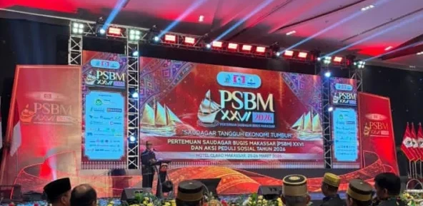 Ketua Umum Badan Pengurus Pusat Kerukunan Keluarga Sulawesi Selatan (BPP KKSS), Andi Amran Sulaiman, dalam sambutannya pada pertemuan saudagar Bugis Makassar di hotel Claro Makassar. Dok/pipoyspos