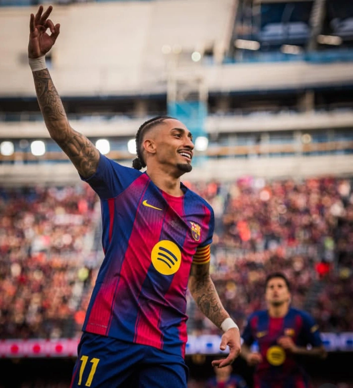 Pemain Barcelona, Raphinha cedera hamstring dan absen hingga 5 minggu. Dok/barcelona