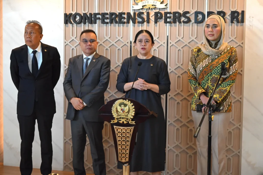 Konferensi Pers DPR RI usai rapat paripurna di Nusantara II, Senayan