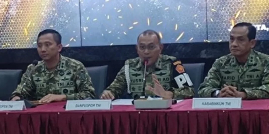 konferensi pers penangkapan 4 TNI yang terlibat penyiraman air keras ke Andrie yunus