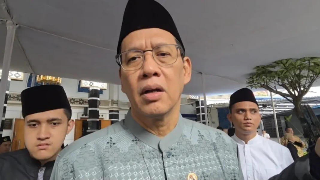 Menkeu Purbaya usai Salat id di Kemenkeu