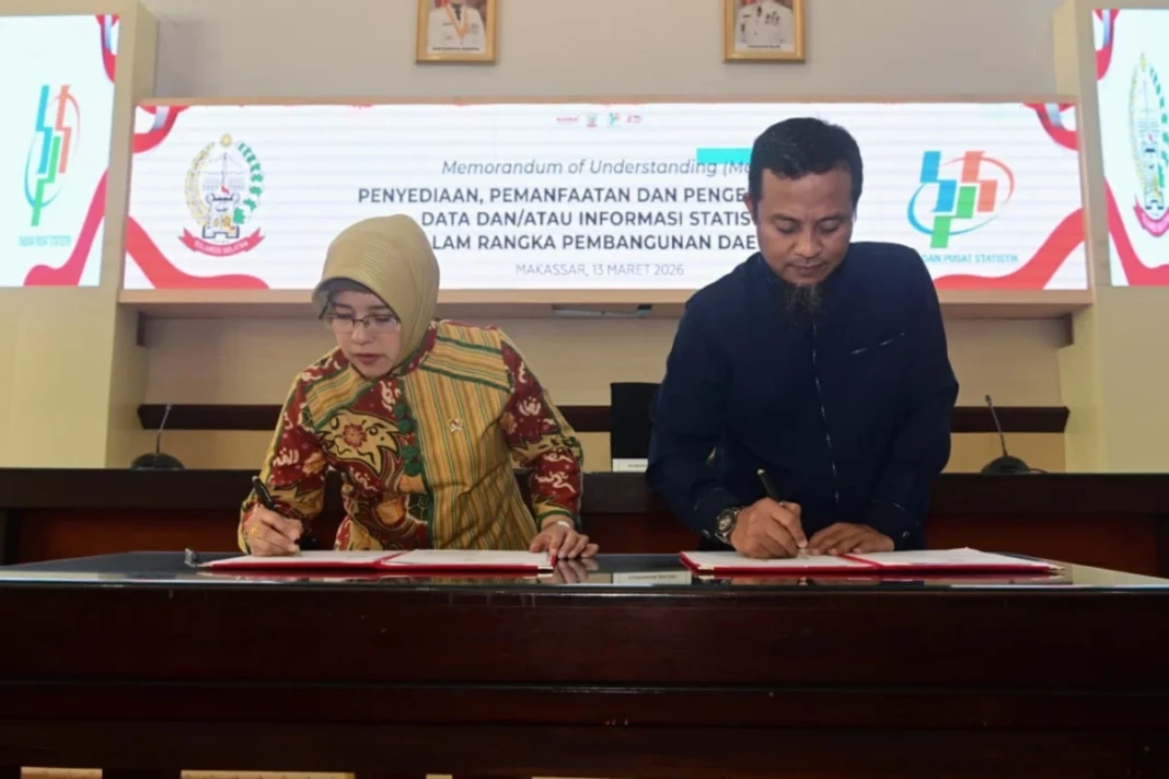 Penandatangan MoU antara Pemprov Sulsel dengan BPS RI