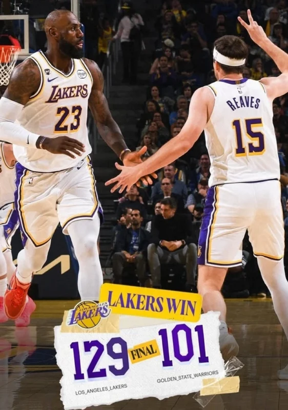 Los Angeles Lakers tampil dominan dan menaklukkan Golden State Warriors 129-101 dalam lanjutan NBA di Chase Center. dok/lakers