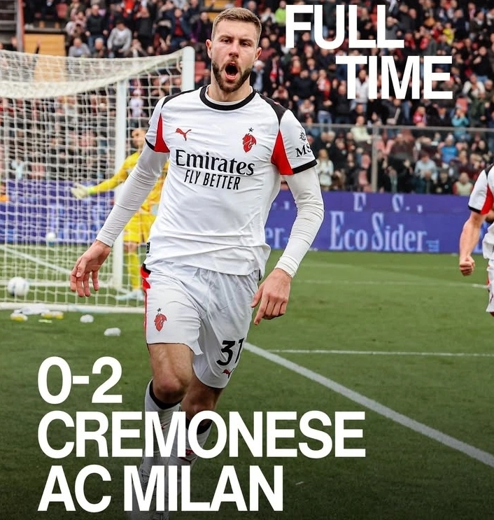 AC Milan meraih kemenangan 2-0 atas Cremonese berkat gol Strahinja Pavlovic dan Rafael Leao di menit akhir.