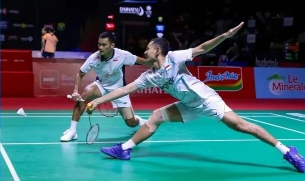 Pasangan ganda putra Indonesia, Fajar Alfian/Muhammad Shohibul Fikri melaju ke babak 16 besar All England 2026. dok/pbsi