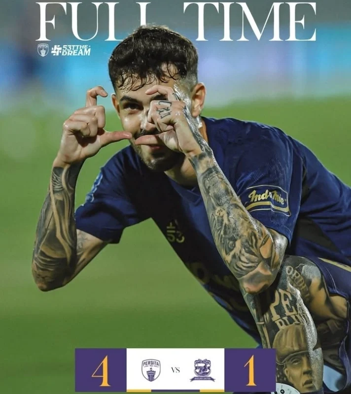 Persita Tangerang menang 4-1 atas Madura United pada pertandingan Liga 1 Indonesia pekan ke-25.