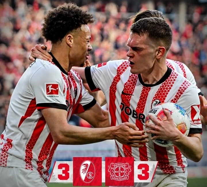Drama 6 Gol di Bundesliga! Freiburg vs Bayer Leverkusen Berakhir 3-3, Gol Telat Ginter Selamatkan Tuan Rumah