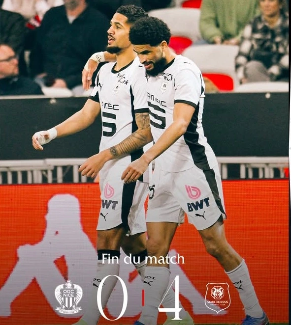 Rennes tampil luar biasa dengan kemenangan telak 4-0 atas Nice pada pekan ke-25 Ligue 1 2026. Dok/staderennaisfc