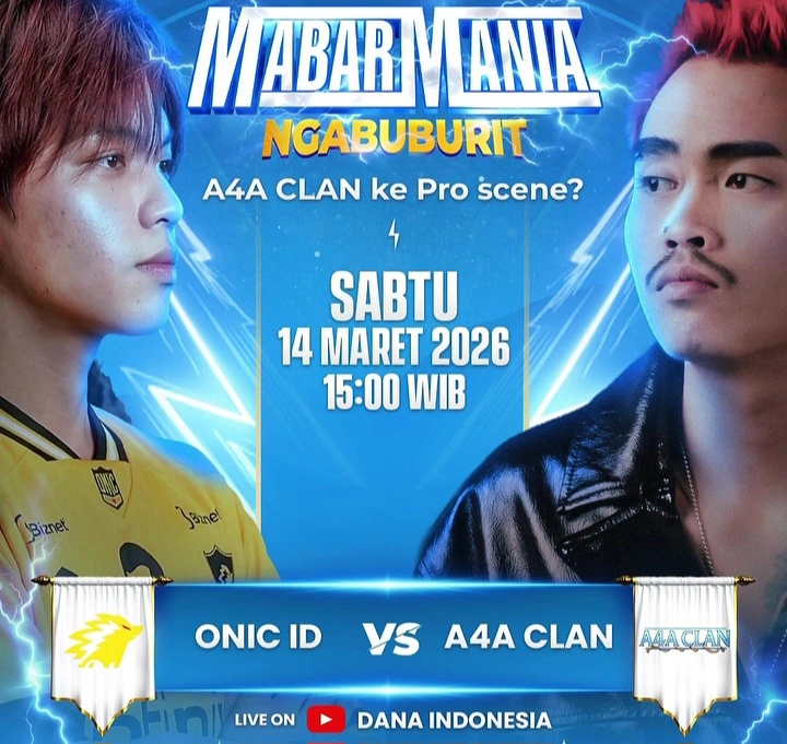 ONIC Esports menghadapi tantangan AAA Clan dalam mabar marathon Mobile Legends yang disiarkan di YouTube DANA Indonesia dan Reza Arap. dok/onic