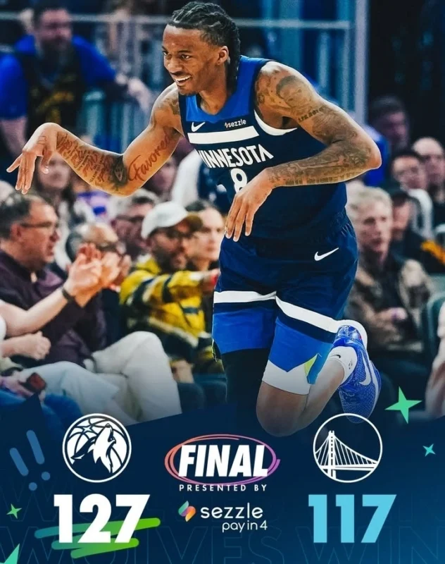 Minnesota Timberwolves menaklukkan Golden State Warriors 136–131 di Chase Center.