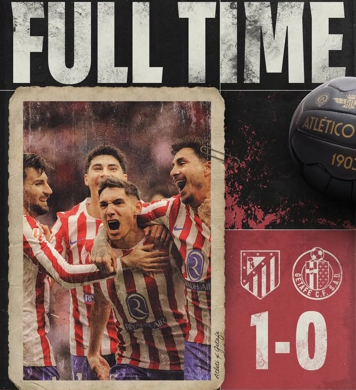 Atletico Madrid mengamankan kemenangan 1-0 atas Getafe di LaLiga pekan ke-28 berkat gol cepat Nahuel Molina pada menit ke-8. Dok/atletico