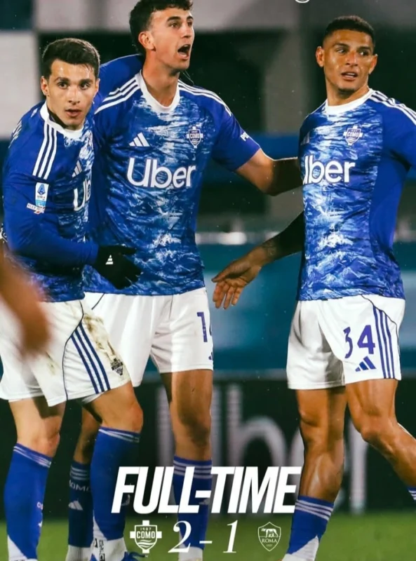 Como berhasil mengalahkan AS Roma 2-1 setelah sempat tertinggal lewat dulu pada lanjutan Serie A. dok/como1907