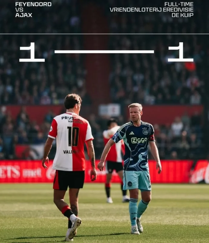 Feyenoord vs Ajax berakhir 1-1 di Eredivisie 2026. dok/ajax