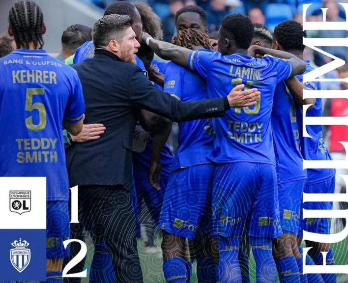 Monaco sukses bangkit dan mengalahkan Lyon 2-1 dalam laga Ligue 1 pekan ke-27. dok/asmonaco
