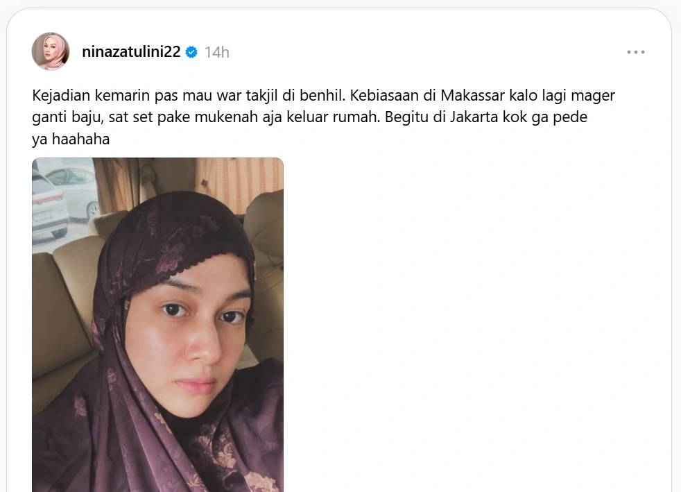 Tangkapan layar unggahan Threads Nina Zatulini