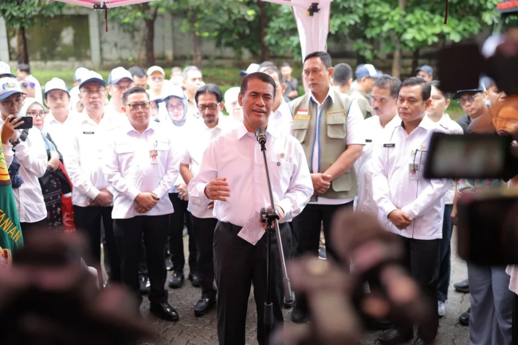 Menteri Pertani RI, Andi Amran Sulaiman dalam acara pelepasan ekspor di Kantor Kementan Jakarta, Selasa (3/3/2026)
