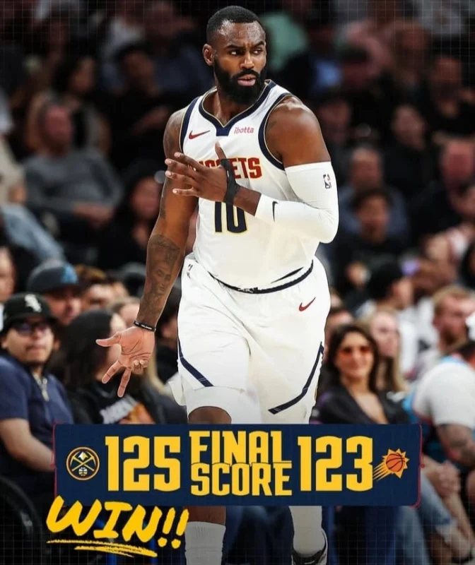 Denver Nuggets menaklukkan Phoenix Suns 125–123 dalam duel dramatis NBA 24 Maret 2026 di Footprint Center.