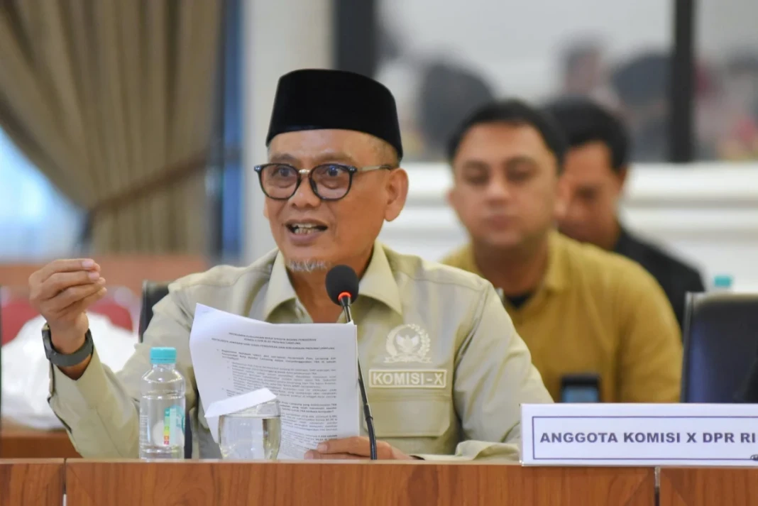 Anggota Komisi X DPR RI, Abdul Fikri Faqih, saat kunjungan kerja spesifik Komisi X DPR RI dalam rangka evaluasi pelaksanaan TKA di Bandar Lampung, Lampung, Kamis (16/4/2026).