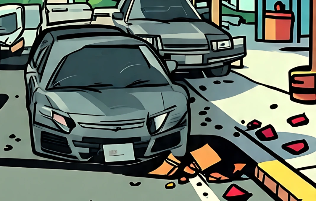 Ilustrasi kecelakaan mobil