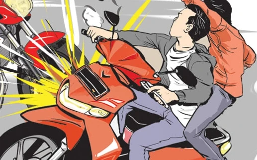 Ilustrasi kecelakaan motor.