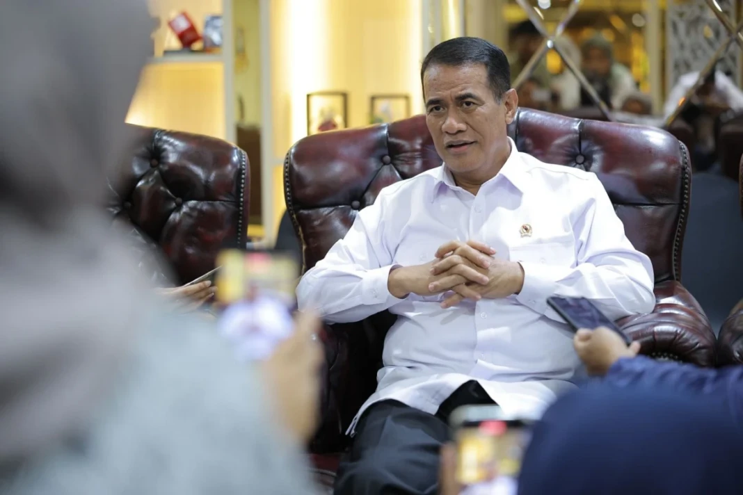Menteri Pertanian (Mentan) Andi Amran Sulaiman saat konferensi pers di Kantor Kementan. dok/humas kementan
