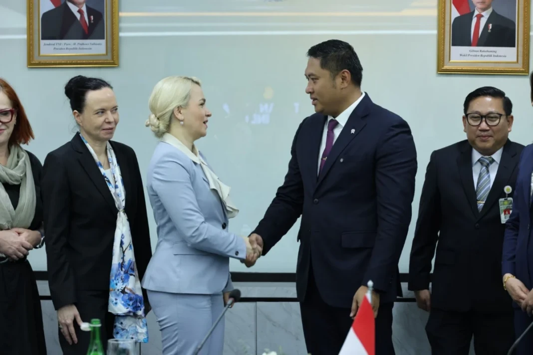 Wakil Menteri Pertanian (Wamentan) RI, Sudaryono dengan Wakil Menteri Pertanian Polandia, Małgorzata Gromadzka, di Kantor Pusat Kementerian Pertanian (Kementan), Jakarta, Senin (20/4/2026).