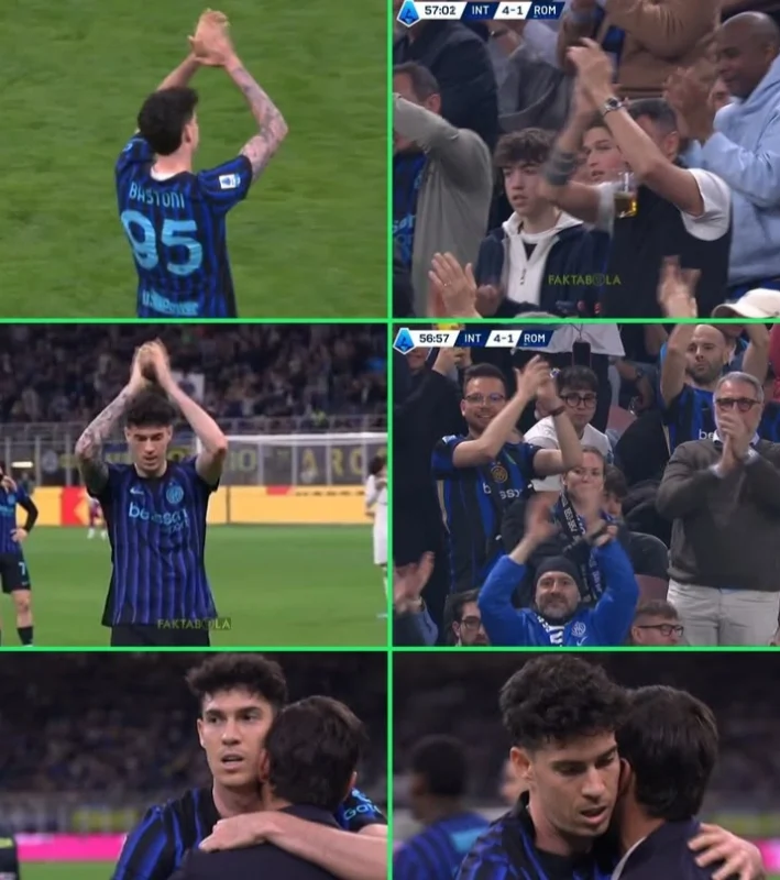 Alessandro Bastoni mendapat standing ovation dari fans Inter Milan saat ditarik keluar melawan AS Roma. Dok/faktabola