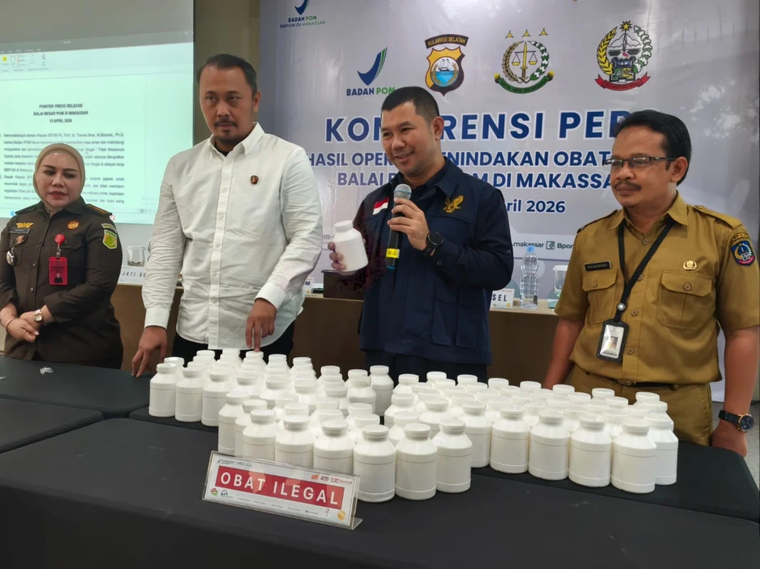 Konferensi pers hasil operasi peredaran obat-obat tertentu