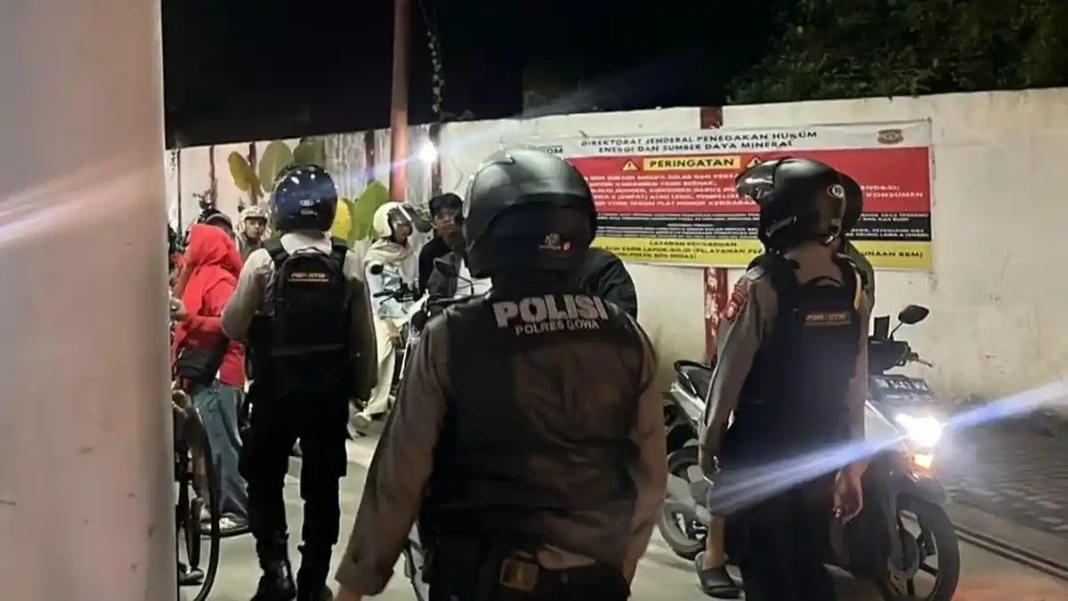 Patroli rutin POlres Gowa di SPBU guna menjaga stabilitas BBM