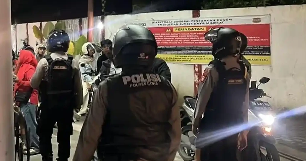 Patroli rutin POlres Gowa di SPBU guna menjaga stabilitas BBM