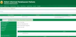 Screenshot gugatan pailit terhadap PSM Makassar di PN Makassar.