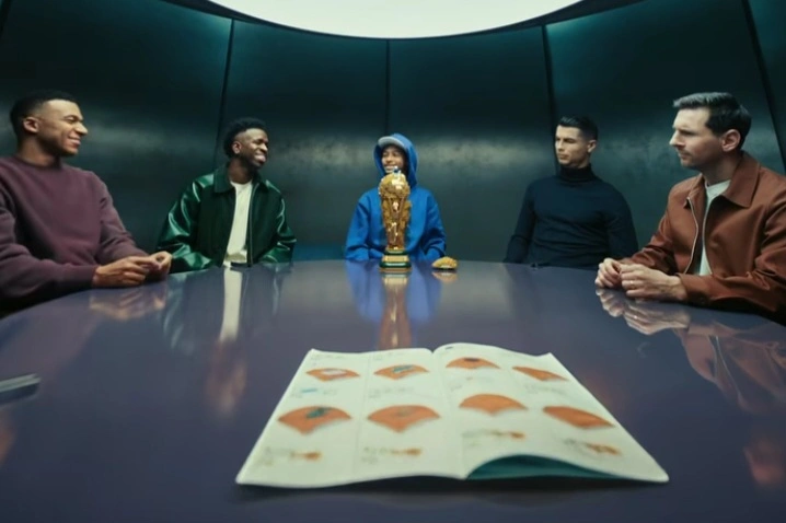 Cristiano Ronaldo, Lionel Messi, Vinícius Júnior, dan Kylian Mbappé hadir dalam satu frame ikonik dalam Iklan Lego jelang Piala Dunia FIFA 2026. dok/lego
