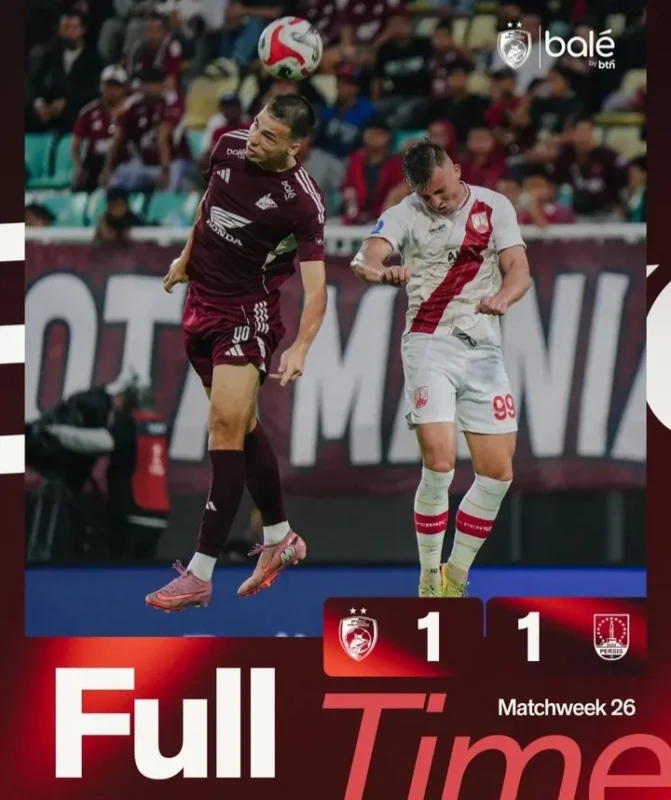 PSM Makassar bermain imbang 1-1 melawan Persis Solo di pekan ke-26 BRI Super League 2025/2026. dok/psm_makassar