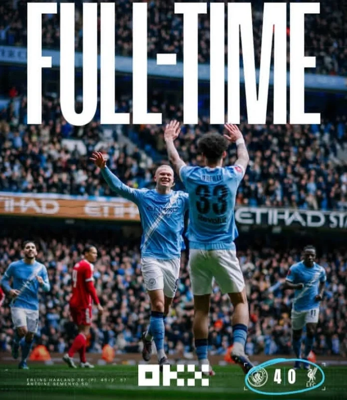 Manchester City tampil dominan dengan kemenangan 4-0 atas Liverpool di perempat final Piala FA. dok/mancity