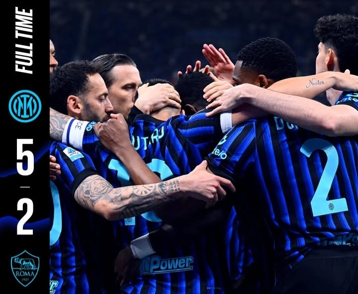 Inter Milan tampil perkasa dengan kemenangan 5-2 atas AS Roma. dok/inter