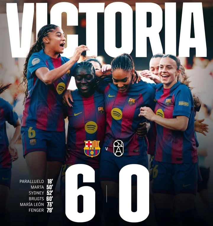 Barcelona Women tampil dominan dengan kemenangan telak 6-0 atas Badalona Women. dok/fcbfermeni