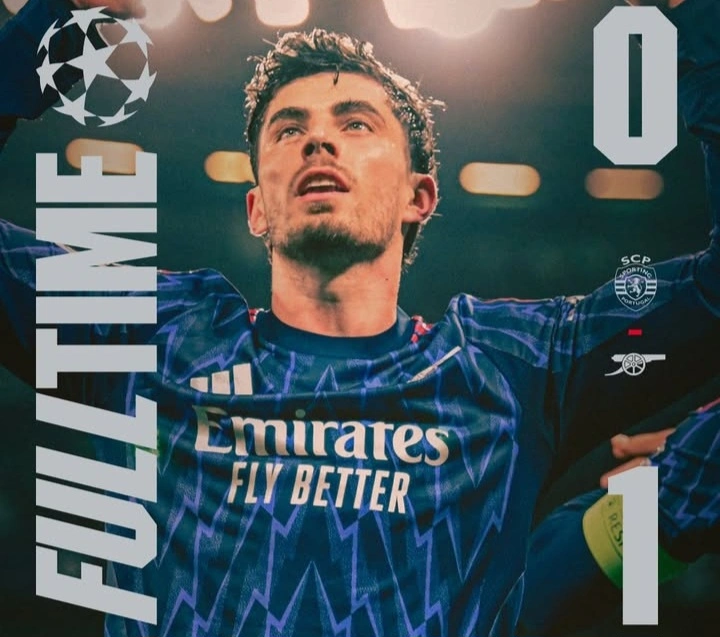 Arsenal menang 1-0 atas Sporting di Liga Champions lewat gol Kai Havertz di menit 90+1. dok/arsenal