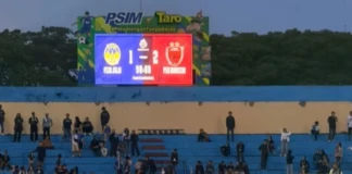 PSM Makassar setelah meraih kemenangan dramatis 2-1 atas PSIM Yogyakarta pada pekan 27 liga 1 di stadion Sultan Agung Bantul. dok/ekispos