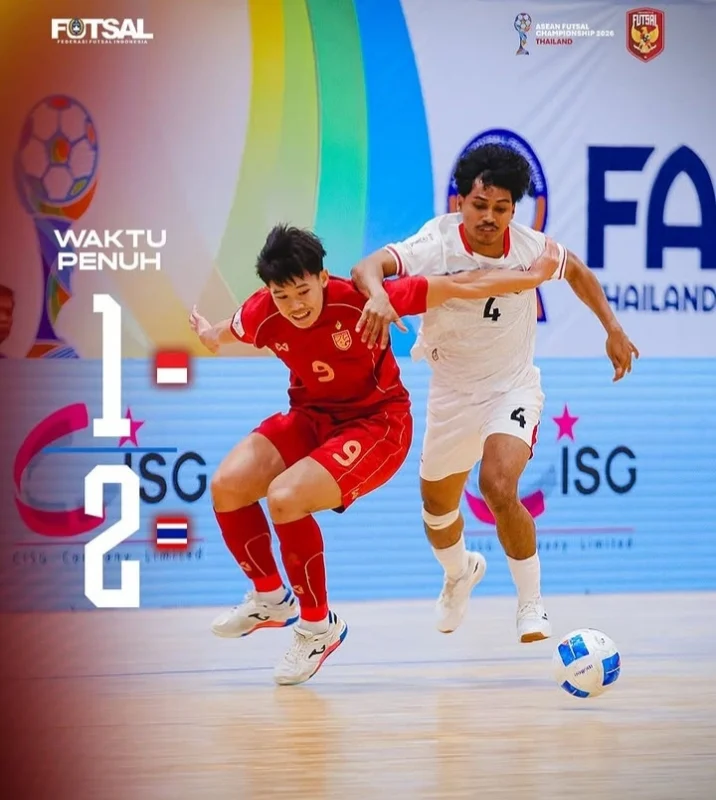 Timnas Futsal Indonesia kalah tipis 1-2 dari Thailand di final ASEAN Futsal Championship 2026. dok/timnasfutsal