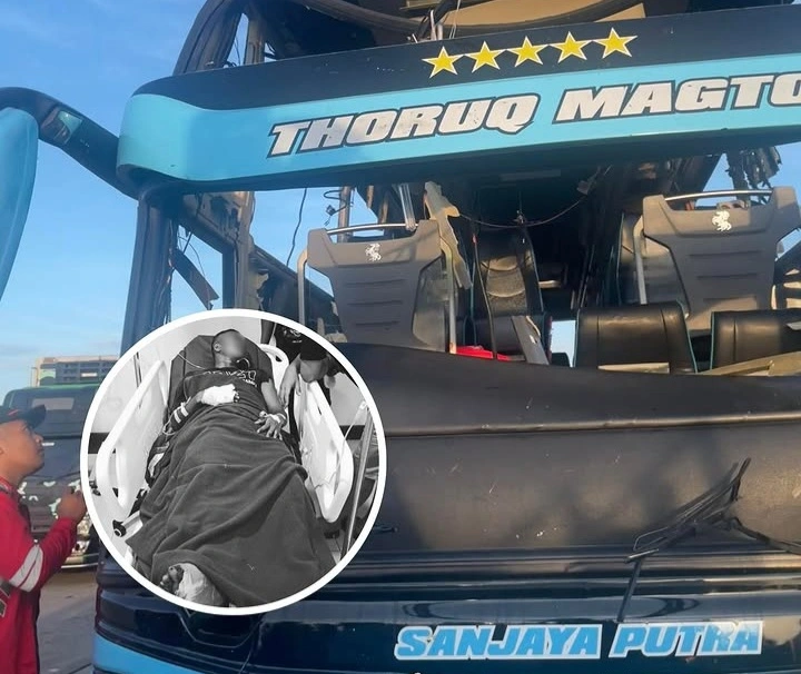 Ledakan bondet terjadi di dalam bus rombongan suporter hingga menyebabkan kerusakan parah dan satu korban luka. dok/fanaticfootball