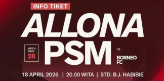 Harga tiket PSM Makassar vs Borneo FC turun drastis hingga Rp35 ribu. dok/psm_makassar
