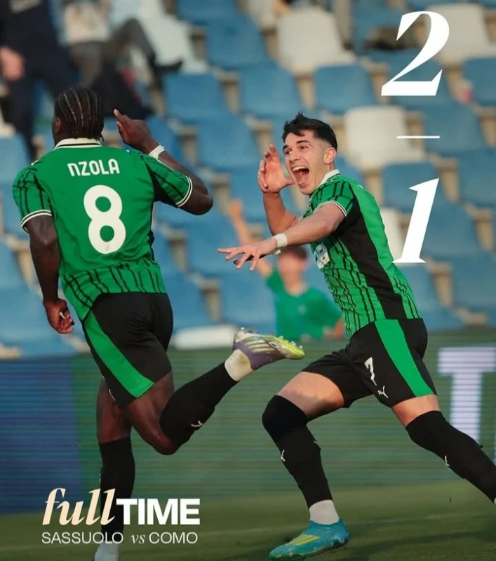 Sassuolo berhasil mengalahkan Como dengan skor 2-1 pada pekan ke-33 Serie A. dok/sassuolo