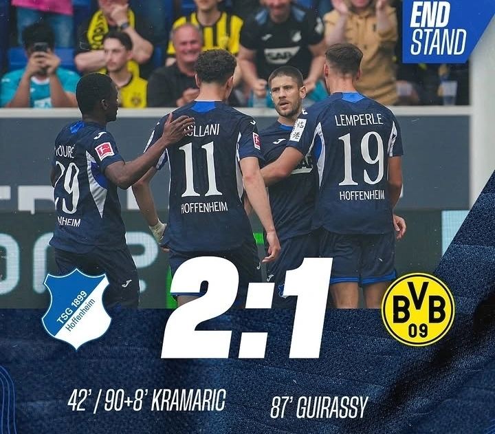 Hoffenheim menang dramatis 2-1 atas Borussia Dortmund lewat dua penalti Andrej Kramarić. dok/schoffenheim