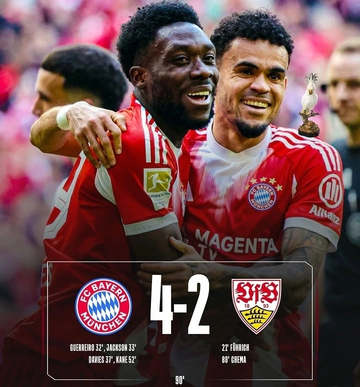 Bayern Munich bangkit dari ketertinggalan dan menghajar Stuttgart dalam laga panas Bundesliga terbaru. dok/bayernfc