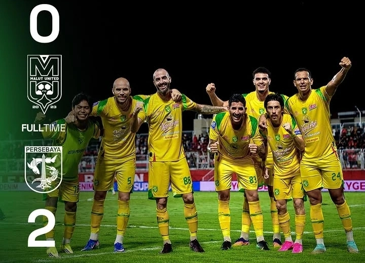 Persebaya Surabaya sukses mengalahkan Malut United 2-0 di Stadion Gelora Kie Raha. dok/persebaya