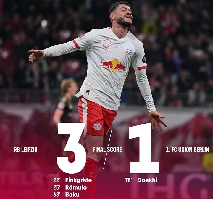 RB Leipzig sukses mengalahkan Union Berlin 3-1 dalam lanjutan Bundesliga. dok/leipzig