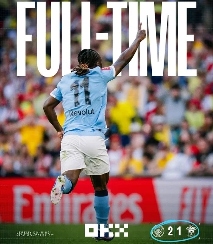 Manchester City sukses comeback dramatis atas Southampton dengan skor 2-1 di semifinal FA Cup 2026. dok/mancity